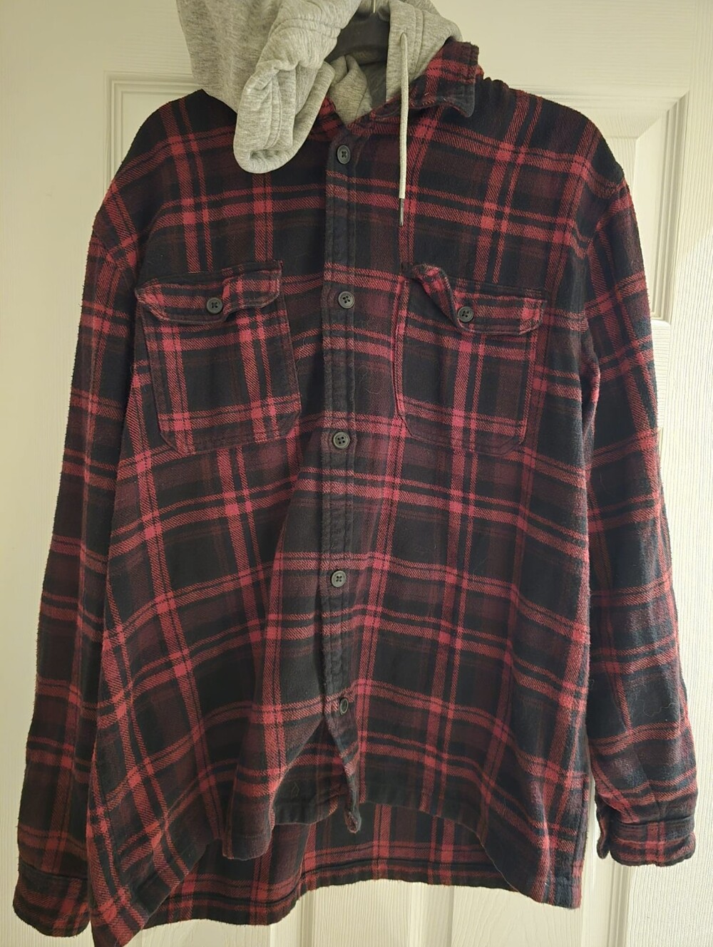 Divided Hooded Button Up